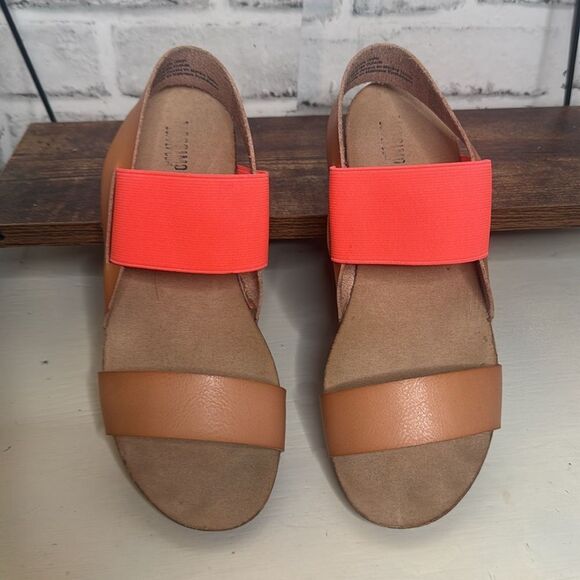 Mossimo Minimalist faux-leather sandals, Coral, Boho, Hippie Size 7 - Picture 4 of 7